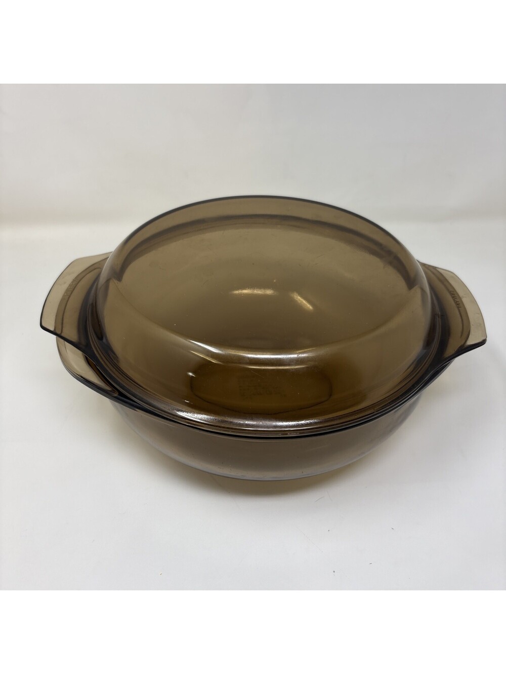 Corning PYREX 2L Glass Casserole Dish With Lid & Handles 024 Amber Brown